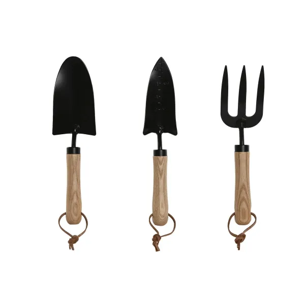 Garden tool kit Home ESPRIT 3 Pieces Brown Black Steel