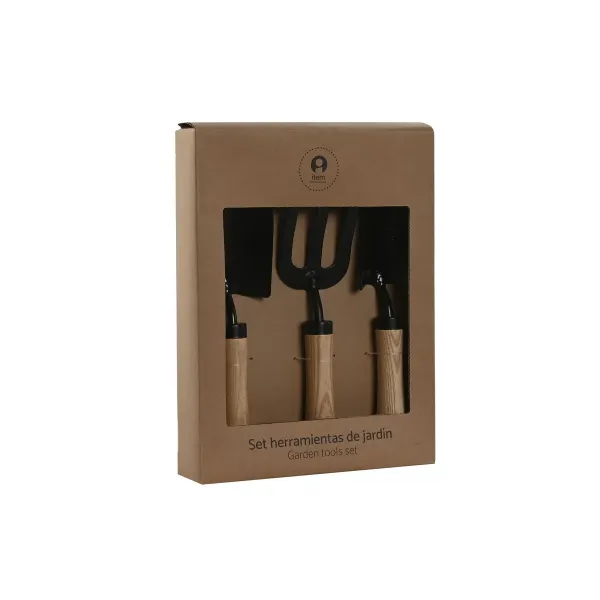 Garden tool kit Home ESPRIT 3 Pieces Brown Black Steel