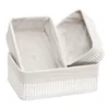 Set of Baskets Confortime White Bamboo (3 Pieces) (6 Units)