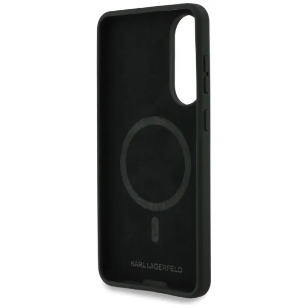 Karl Lagerfeld Silicone Double Heads And Circle MagSafe - Case for Samsung Galaxy S25 Edge (black)