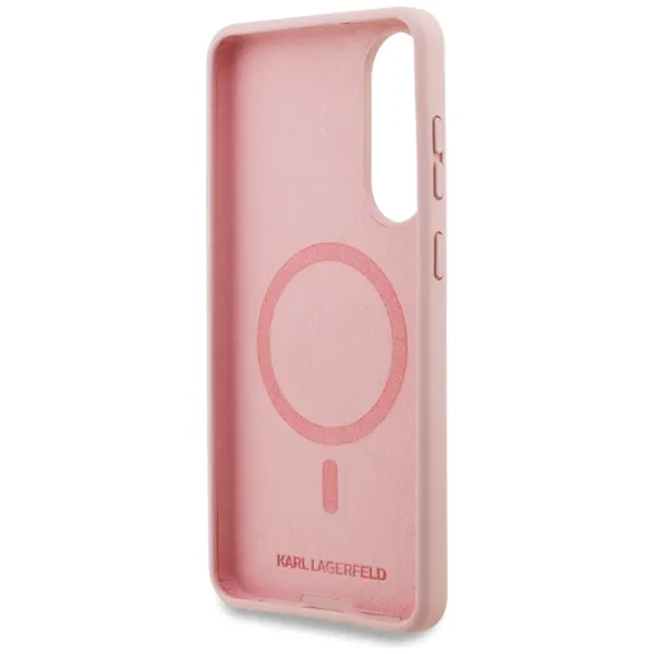 Karl Lagerfeld Silicone Double Heads And Circle MagSafe - Case for Samsung Galaxy S25 Edge (pink)