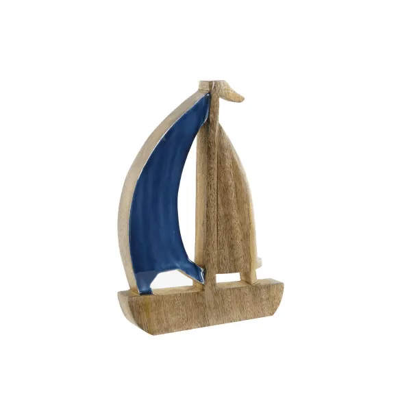 Decorative Figure Home ESPRIT Blue Natural Mediterranean 17 x 2,5 x 25 cm