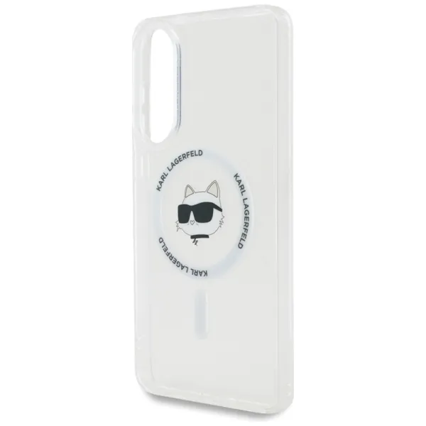 Karl Lagerfeld Button Choupette Head Printed Logo MagSafe - Case for Samsung Galaxy S25 Edge (white)