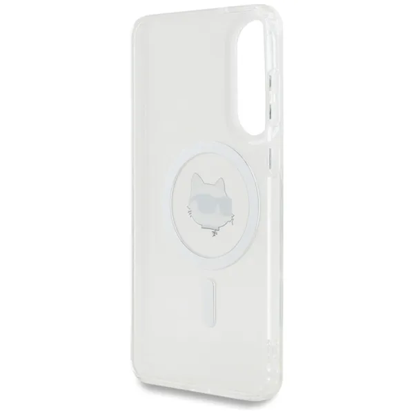Karl Lagerfeld Button Choupette Head Printed Logo MagSafe - Case for Samsung Galaxy S25 Edge (white)