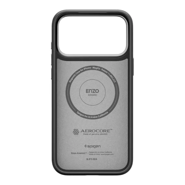 Spigen Enzo Aramid T Mag MagSafe - Case for iPhone 17 Pro Max (Black/Silver)