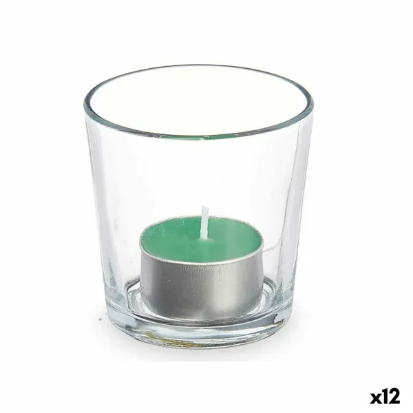 Scented Candle 7 x 7 x 7 cm (12 Units) Glass Bamboo