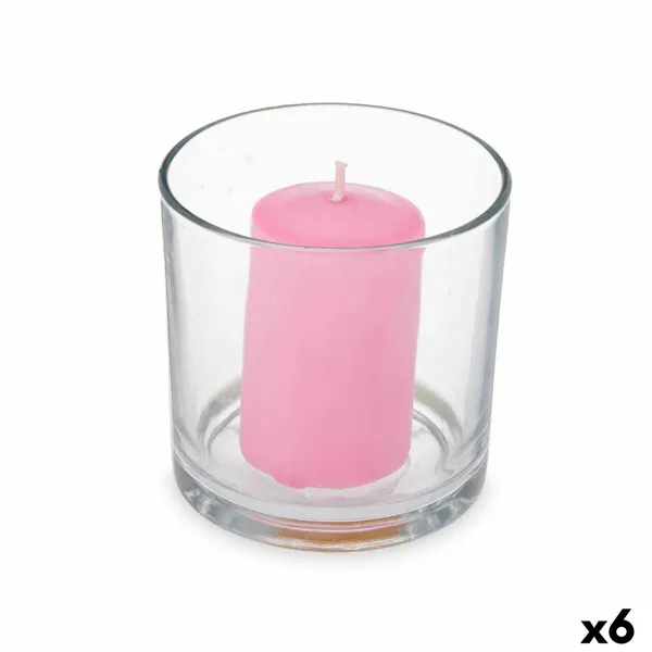 Scented Candle 10 x 10 x 10 cm (6 Units) Glass Orchid