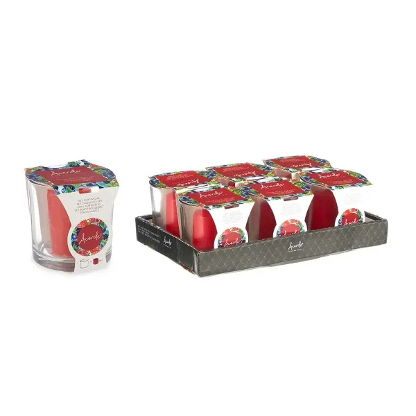 Scented Candle 10 x 10 x 10 cm (6 Units) Glass Red fruits