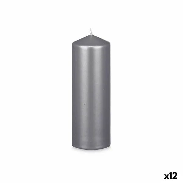 Candle Silver 7 x 20 x 7 cm (12 Units)