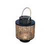 Lantern Black Metal 17 x 23 x 17 cm (4 Units) Rattan