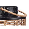 Lantern Black Metal 17 x 23 x 17 cm (4 Units) Rattan