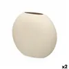 Vase Beige Ceramic 36 x 34 x 16 cm (2 Units) Circular