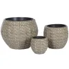 Set of Planters Home ESPRIT polypropylene Rattan 49 x 49 x 36 cm