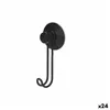 Hook for hanging up Black Steel ABS 6 x 13 x 4 cm (24 Units)