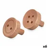 Hangers Brown Wood Buttons Set 2 Pieces (6 Units)