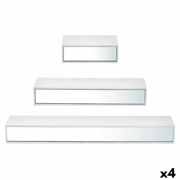 Shelves MDF Wood 3 Pieces Mirror Set (4 Units)