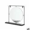 Wall mirror Black Metal MDF Wood 33,7 x 30 x 10 cm (4 Units)