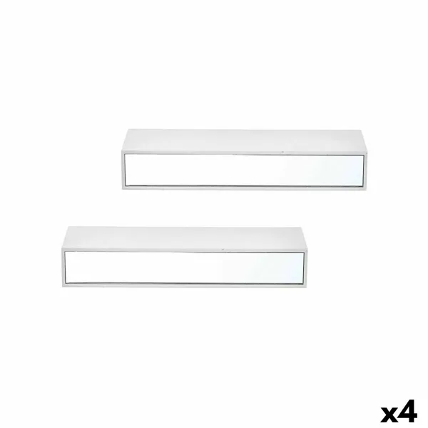 Shelves MDF Wood 2 Pieces Mirror Set (4 Units)