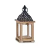 Lantern Black Natural Wood 13 x 29 x 13 cm Grille (6 Units)