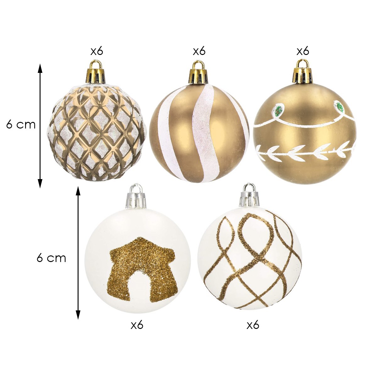 Christmas Tree Ornaments Springos CA0865 6 cm 30 pcs