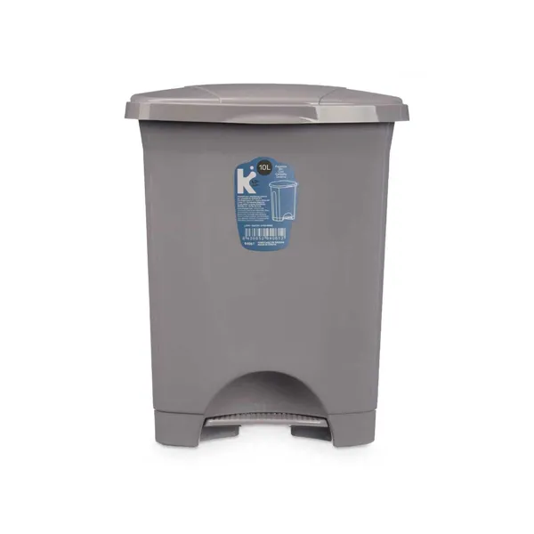 Pedal bin Grey Plastic 10 L (8 Units)