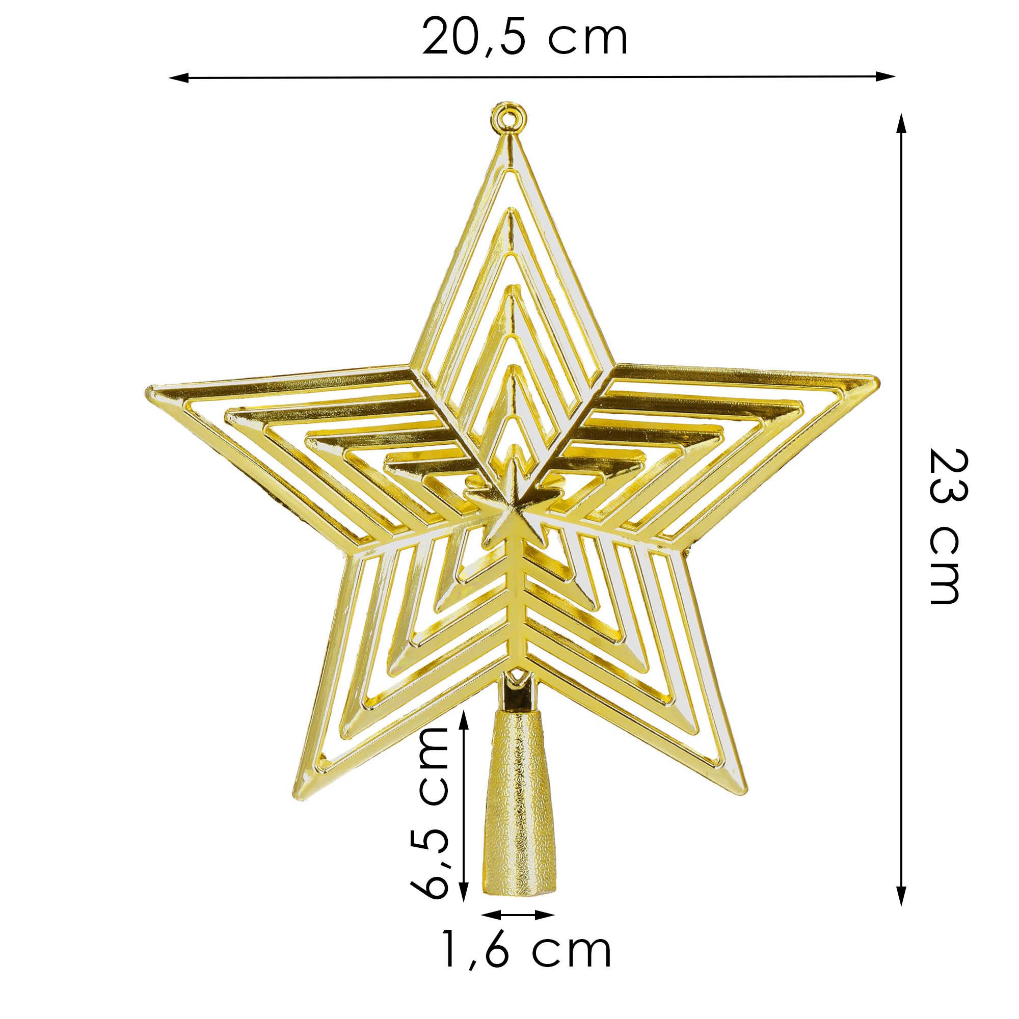 Christmas tree topper Springos CA1277 23 cm gold star | Buy online — Megaluks