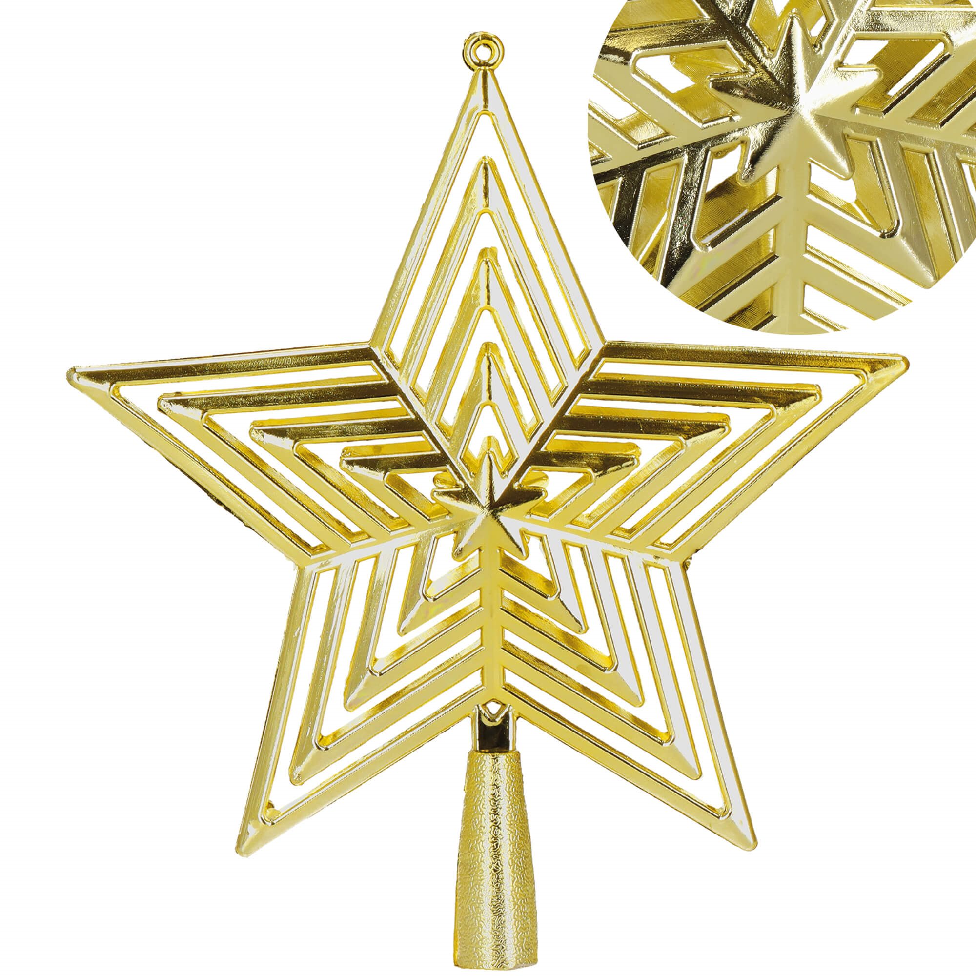 Christmas tree topper Springos CA1277 23 cm gold star | Buy online — Megaluks