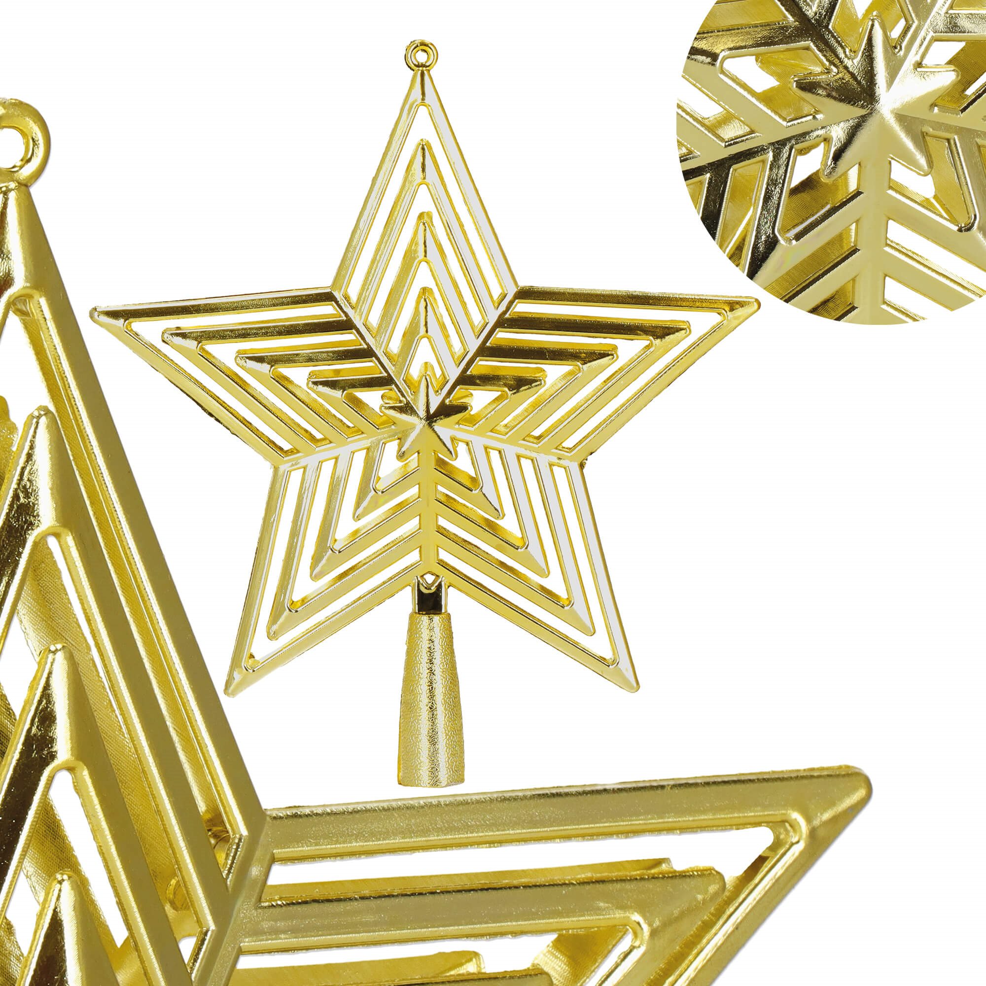 Christmas tree topper Springos CA1277 23 cm gold star | Buy online — Megaluks