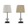 Desk lamp Home ESPRIT White Beige Metal Porcelain 20 W 220 V 17,5 x 17,5 x 35 cm (2 Units)