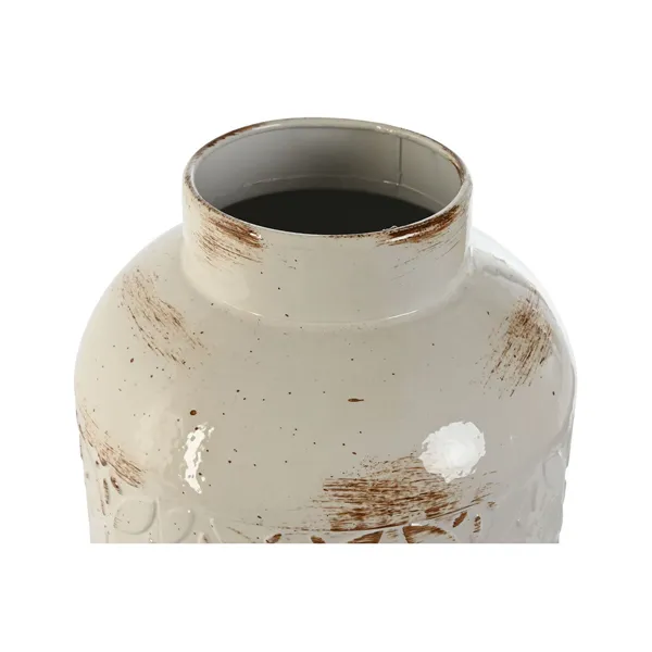 Vase Home ESPRIT White Metal 15 x 15 x 36 cm