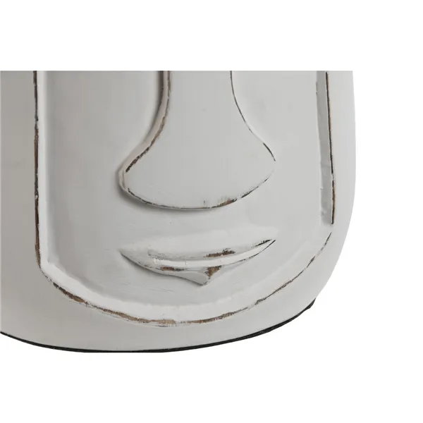 Vase Home ESPRIT White Mango wood Modern Face 15 x 15 x 30 cm