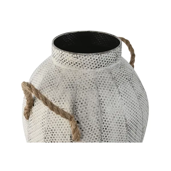 Vase Home ESPRIT White Metal Rope 25,5 x 25,5 x 41 cm