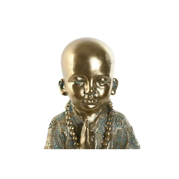 Decorative Figure Home ESPRIT Golden Monk Oriental 17 x 13,6 x 21,8 cm