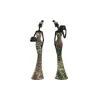 Decorative Figure Home ESPRIT Multicolour African Woman 10 x 7,5 x 38,5 cm (2 Units)