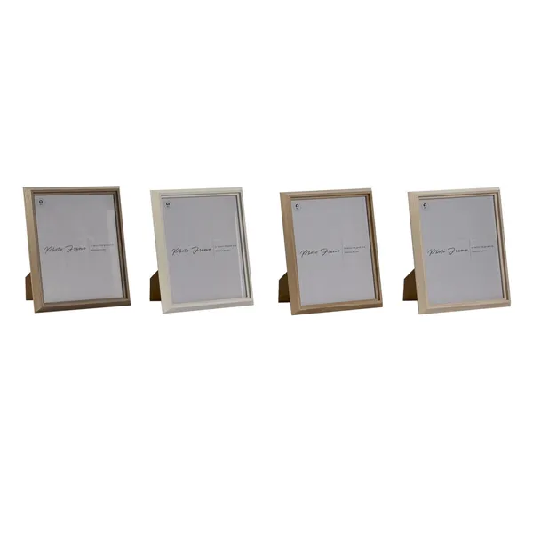 Photo frame Home ESPRIT Brown Beige Cream Natural Crystal MDF Wood Scandinavian 23,5 x 2,8 x 28,5 cm (4 Units)