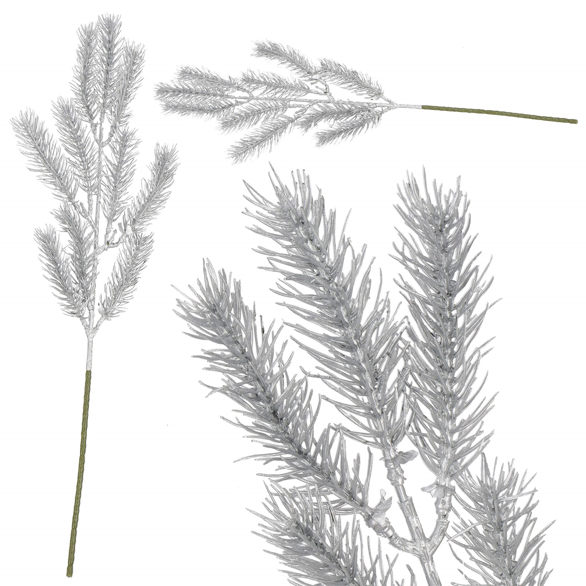Christmas Branch Leaf Artificial Decoration for Wreath Silver 47 cm