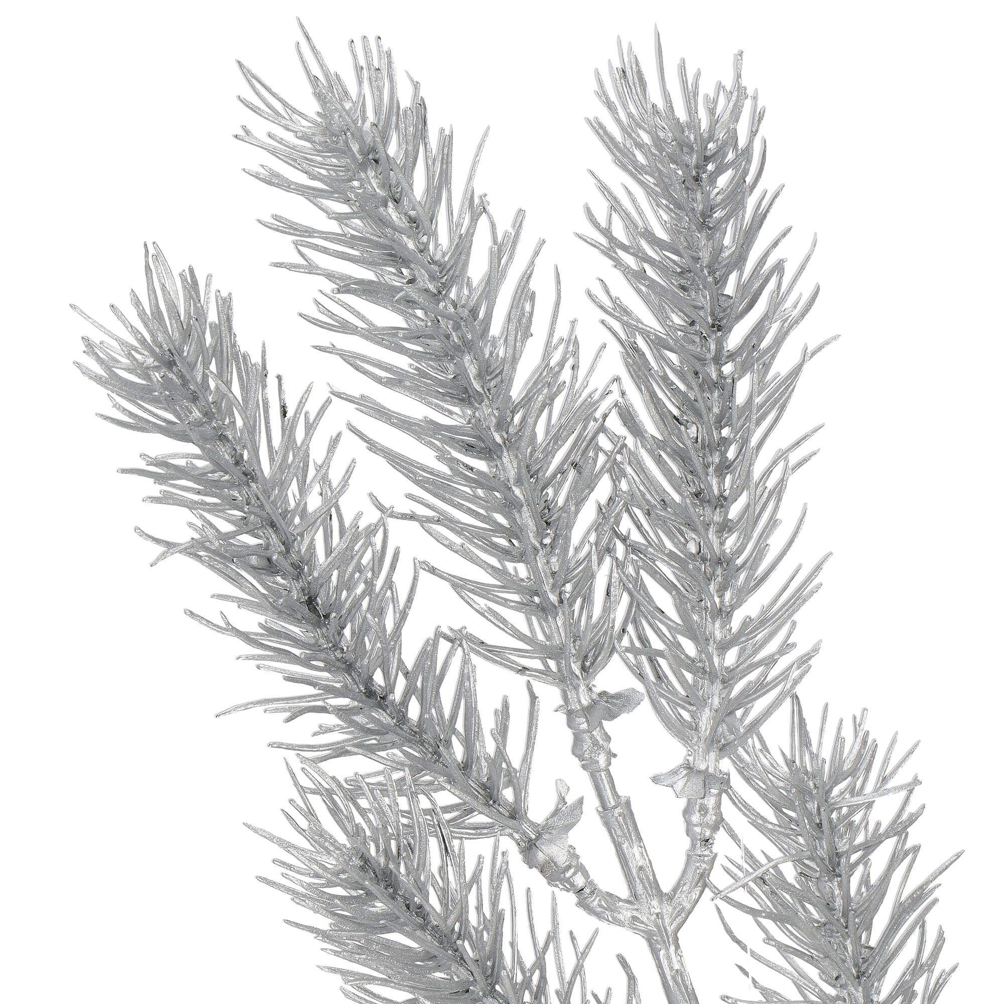 Christmas Branch Leaf Artificial Decoration for Wreath Silver 47 cm