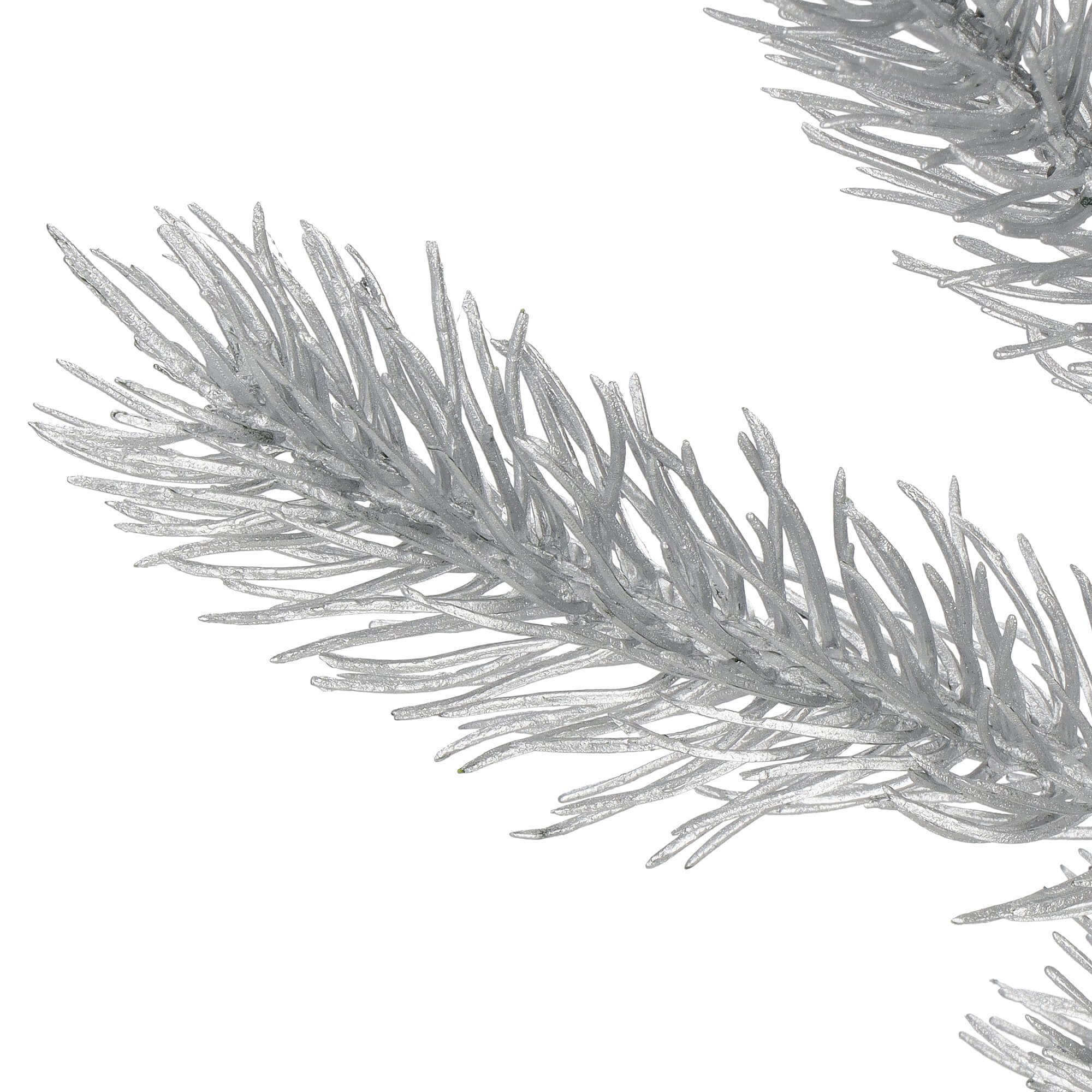 Christmas Branch Leaf Artificial Decoration for Wreath Silver 47 cm
