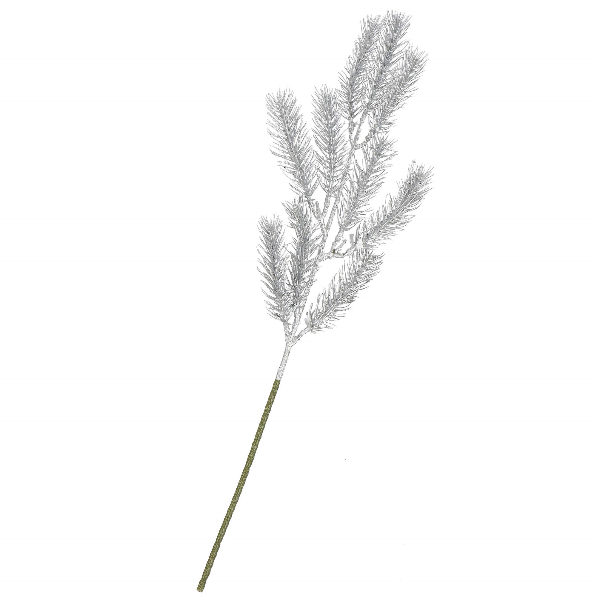 Christmas Branch Leaf Artificial Decoration for Wreath Silver 47 cm