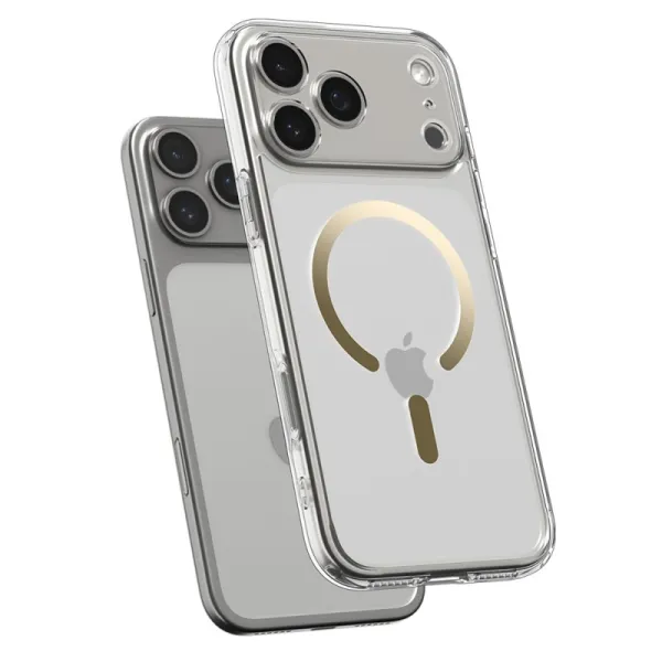 Spigen Ultra Hybrid Mag MagSafe - Case for iPhone 17 Pro Max (Clear/Gold)