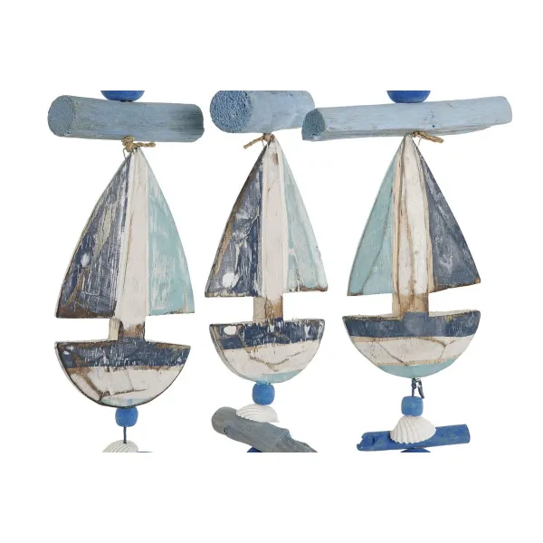 Hanging decoration Home ESPRIT Blue White Mediterranean 26 x 2 x 47 cm (2 Units)