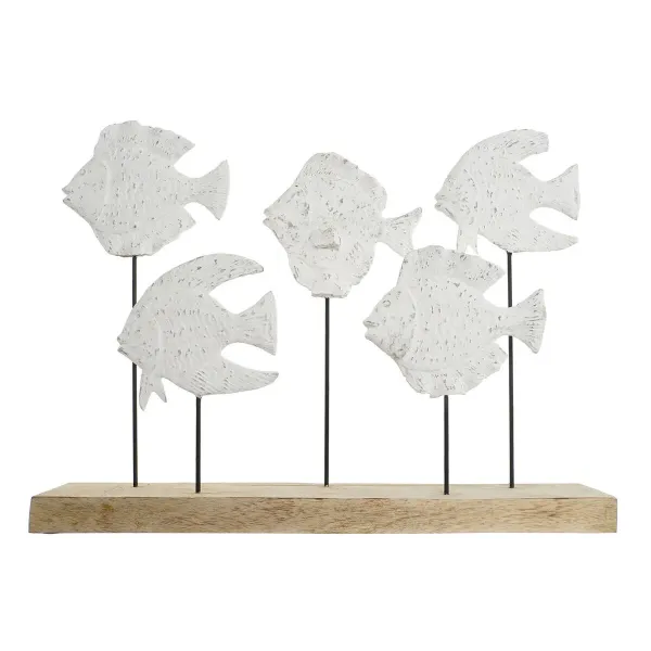 Decorative Figure Home ESPRIT White Natural Spirals Mediterranean 51 x 7,5 x 36 cm