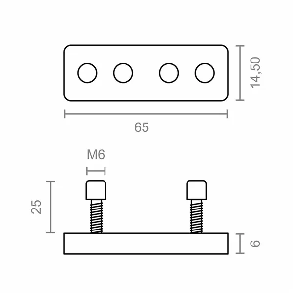 Joining Plate Micel TLD25 65 x 14,5 x 6 mm Awning Inferior