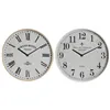 Wall Clock Home ESPRIT White Crystal MDF Wood 40 x 4,5 x 40 cm (2 Units)