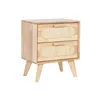 Nightstand Home ESPRIT Wood Metal Rattan 40 x 30 x 48 cm