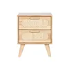 Nightstand Home ESPRIT Wood Metal Rattan 40 x 30 x 48 cm