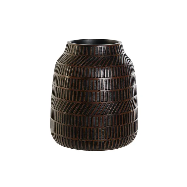 Vase Home ESPRIT Brown Black Resin Colonial 19 x 19 x 21 cm