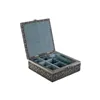 Jewelry box DKD Home Decor Silver Sky blue Wood Aluminium 18 x 18 x 6 cm