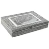 Jewelry box Home ESPRIT Green Silver Wood Aluminium 27,5 x 20 x 5,4 cm