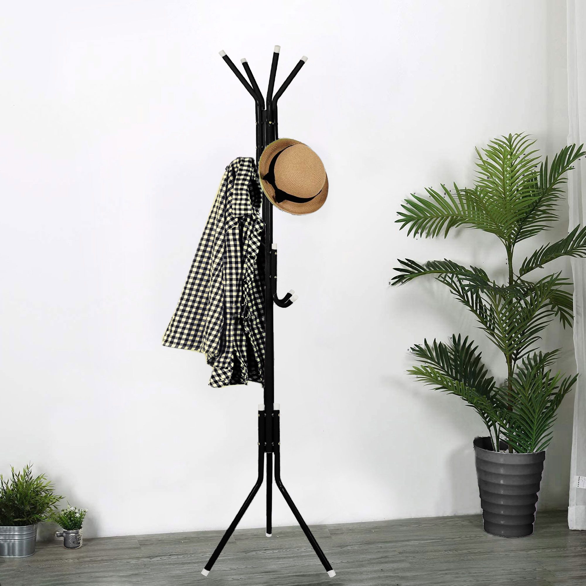 Metal Clothes Rack Springos HA2000, 177 cm, Black Stand | Buy online — Megaluks